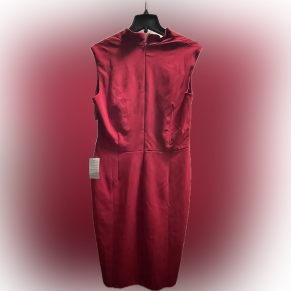 London Times Draped Waist Sleeveless Sheath Dress SZ 14 NWT - Picture 5 of 5